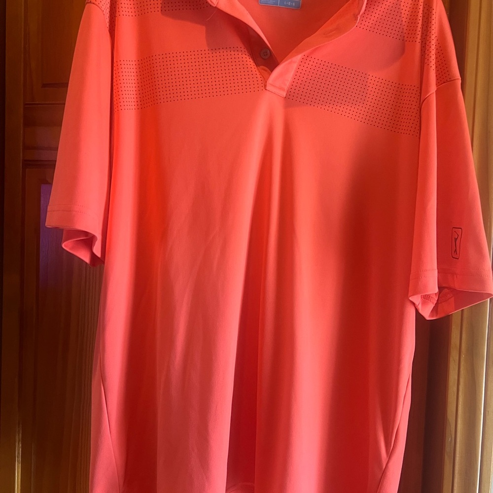 PGA Tour Golf Bright PinkPolo Shirt